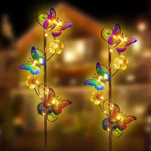 שמש LED מתכת אמנות פרפר שפירית Bee גן אור חיצוני חג המפלגה X 'מ. א.ס. נוף מסלול חצר דשא דקו