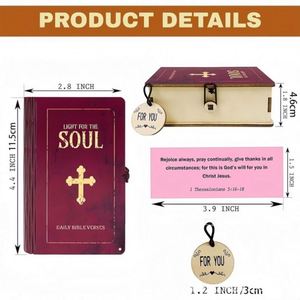 Caja de Versículos Bíblicos con 150 Tarjetas de Oración, Versículos Bíblicos con Caja de Madera, Regalo con Frases Inspiradoras para Cristianos - Product Image 2