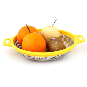 Leifeng Stainless Steel Fruit Plate With <b>Plastic</b> <b>Edge</b> For Draining Household Use - Product Image 4