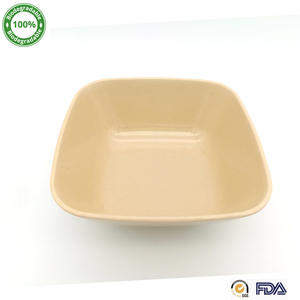 Cuencos de ensalada de fibra de bambú natural sin plástico, cuenco de forma cuadrada orgánica para lavadora de frutas y alimentos, seguridad - Product Image 5
