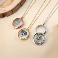 Pendentif quantique énergétique classique personnalisé double face en acier inoxydable plaqué or 18 carats, motif douze constellations, forme lettre tendance