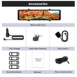 12インチタッチスクリーン4K+2KリアビューミラーGPS WIFIデュアルレンズ4K車載DVRカースタジオカメラダッシュカム前後4K車載カメラ - Product Image 5