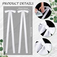 24 nœuds de chaise de mariage et d'Halloween à longues queues de 36 pouces, en ruban de satin polyester pré-noué, pour décoration d'allée d'église, de chaise et de cérémonie de banquet