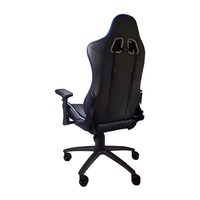 Chaise de jeu PC personnalisée, style exécutif moderne, ergonomique, simulateur de cockpit de course, en cuir PU, pivotant à 360°, réglable en hauteur, avec piètement chromé 2D