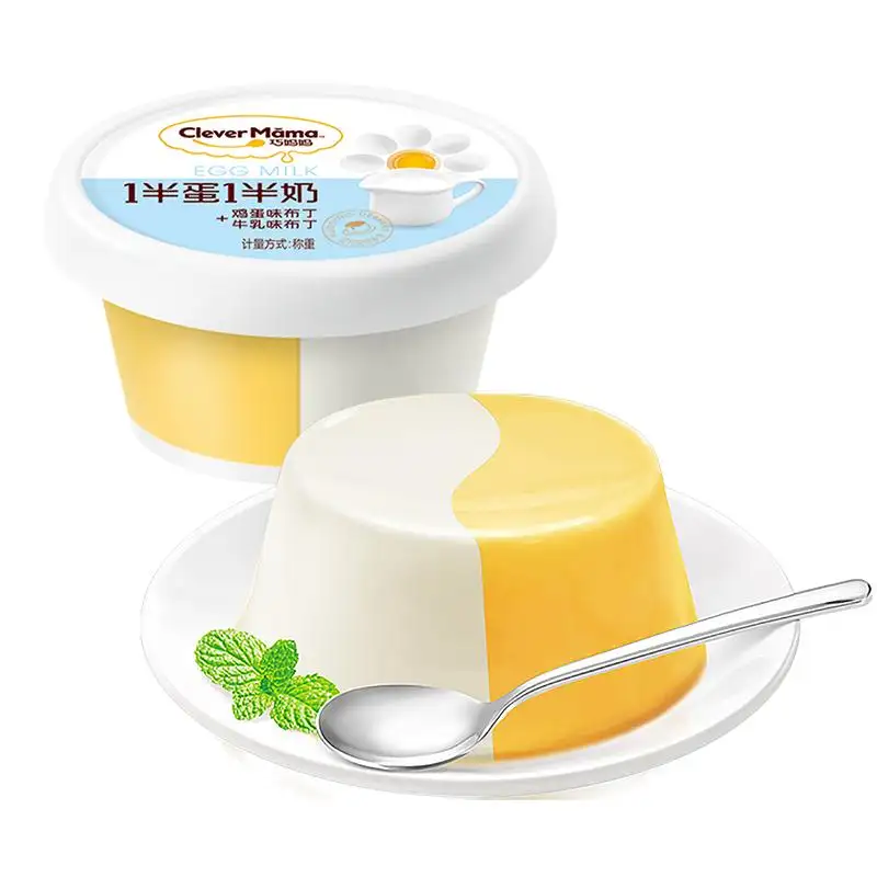 Clever Mama 80 g Großhandel Eier Milch gelee Pudding Halal Gelee Pudding Null Gelatine Joghurt Pudding