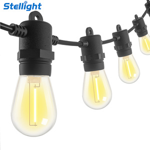 Trong Kho Thương Mại Cấp S14 1W E26 Rõ Ràng Glass LED Chuỗi Đèn Không Thấm Nước Ngoài Trời Festoon Cho Vườn Kỳ Nghỉ Đám Cưới - Product Image 5