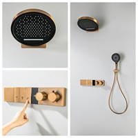 Ensemble de douche thermostatique encastré WEIHAO noir avec affichage numérique intelligent et système de douche à température constante