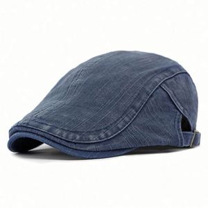 Casquette Gatsby en coton lavé unisexe pour hommes et femmes, casquette élégante de style newsboy, couleur unie de qualité supérieure - Product Image 6