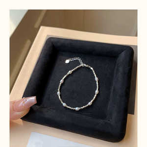 สร้อยข้อมือเงินแท้ประดับมุกน้ำจืดเมล็ดข้าวฟ่างธรรมชาติสำหรับเด็กทารกและเด็กเล็ก - Product Image 4