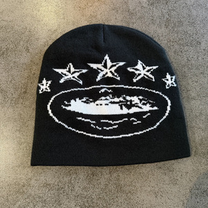 Nouveau bonnet en tricot jacquard cinq étoiles pour l'automne-hiver, chaud et doux, pour hommes et femmes, style streetwear décontracté - Product Image 6