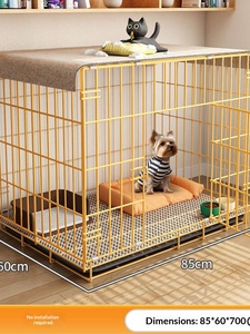 Cage pour chien de taille moyenne et grande, niche d'intérieur avec plateau de toilette séparé, structure en tube carré, sans installation, pour <span class=keywords><strong>Labrador</strong></span> et <span class=keywords><strong>Golden</strong></span> <span class=keywords><strong>Retriever</strong></span> - Product Image 3