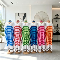 Robes africaines en soie de lait de haute qualité pour femmes, Boubou Kaftan, robe longue ample d'été, robe musulmane islamique Abaya