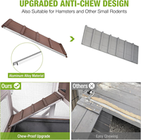 Cage à lapins à 2 étages avec rampe anti-morsure et plateaux étanches, cage à lapins en bois de 39,3 pouces avec roulettes pour lapins, cochons d'Inde