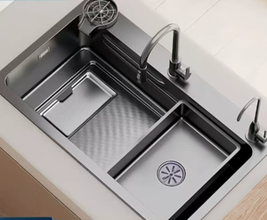Stainless Steel Kitchen Sink Single Bowl with <b>Drain</b> <b>Rack</b> - Product Image 3