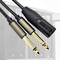 Câble répartiteur XLR 3M 1/4 pouces vers XLR mâle Y, XLR mâle vers double 6.35mm TS Mono Plug Microphone Audio Converter Adapter