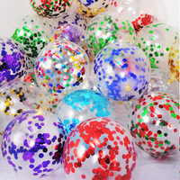Ballons en latex transparents avec confettis, paillettes métalliques, ballons transparents pour la décoration de fête d'anniversaire, de mariage, d'anniversaire de mariage