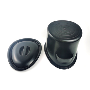 Customized <b>Commode</b> Toilet <b>Chair</b> Black Plastic Portable With Lid For Home Use - Product Image 1