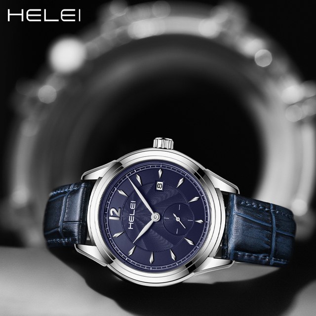 Ochstin Factory Man Business Style Wristwatch Fashion New Leather Band Mens HELEI 9006B Quartz Watch