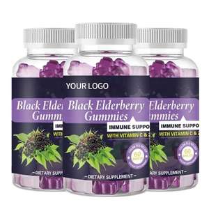 Gummies de sureau noir OEM ODM 60 pièces avec Vitamine C et Zinc - Complément Antioxydant pour le Soutien Immunitaire et le Bien-être Quotidien - Product Image 1