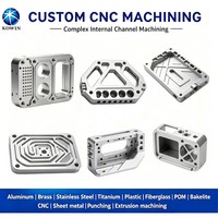 Plaque de base de refroidissement pour semi-conducteurs en alliage d'aluminium 6061 7075, usinage complexe de canaux internes par fil EDM CNC sur mesure, OEM