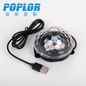 Poplor Usb Crystal Magic <b>Ball</b> <b>Led</b> Light Rgb Color Changing Music Lamp With Sensor Switch For Party Atmosphere - Product Image 1