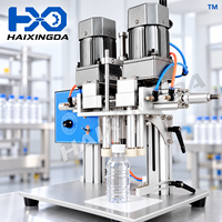 Machine de capsulage semi-automatique électrique à quatre roues pour bouteilles en plastique, machine de scellage de bouchons à vis pour l'emballage de liquides, d'eau et de boissons