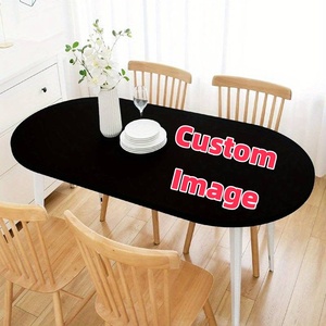 Tovaglia in marmo geometrico con stampa 3D su misura tovaglia impermeabile con taglio elastico ovale per decorazioni per banchetti per feste - Product Image 3