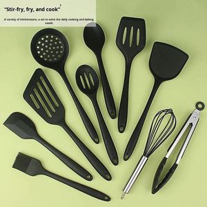 BPA Free Heat-Resistant <b>Silicone</b> Turner Spatula Spoon Cooking <b>Tools</b> 10PCS Food <b>Silicone</b> Kitchen Utensils Cooking Spatula Sets - Product Image 3