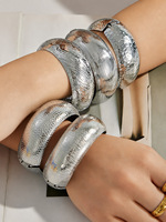 Bracelet large tendance pour femme en acier inoxydable, motif écorce, géométrique, épais, accessoires de mode