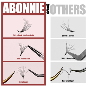 Abonnie 0.05 Mink Long Stem Pre Made Lash Fans <span class=keywords><strong>10D</strong></span> 12D Pré-fabriqués Extensions de <span class=keywords><strong>cils</strong></span> en éventail 8D Base pointue Pré-fabriqués Volume Fans - Product Image 5