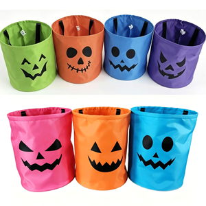 Panier à bonbons personnalisé et coloré pour Halloween, panier à friandises réutilisable, sac cadeau avec lumière LED - Product Image 2
