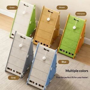 Nouvelle griffoire triangulaire en feutre pour chat, maison 3-en-1, avec jouet à balle et griffoir vertical, protection de meubles, personnalisable - Product Image 4