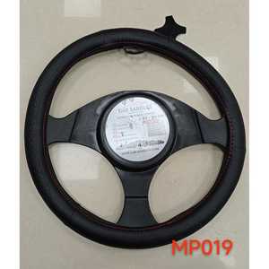 ปลอกหุ้มพวงมาลัยรถยนต์ 37-39 ซม. สีดำ พร้อมตะเข็บสีแดง MP019 - Product Image 3