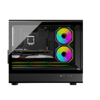 Jungle Leopard MATX/ITX MS-01 USB3.0 Gamer Case avec alimentation Boîtier d'ordinateur en verre trempé transparent