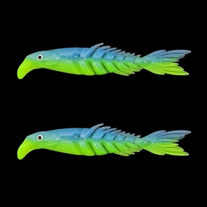 Luia appât deux couleurs os poisson noueux appât souple multi-couleur multi-taille ciseaux queue de poisson appât souple bateau de pêche en mer boîte de pêche - Product Image 3
