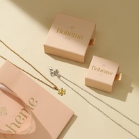 Becan rose écologique tiroir Style luxe boîte à bijoux imprimé tiroir bijoux stockage emballage cadeau velours pochette chaîne boîte