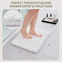 Tapis de Bain Ultra Doux en Chenille de Luxe Écologique, Ensemble Complet avec Tapis de Contour Séchage Rapide Antidérapant pour Hôtel, Maison, Salle de Bain et Entrée
