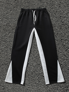 <span class=keywords><strong>Pantalon</strong></span> de Jogging Évasé Personnalisé Décontracté pour <span class=keywords><strong>Homme</strong></span>, Taille <span class=keywords><strong>Élastique</strong></span>, Style Patchwork, Streetwear Empilé - Product Image 2