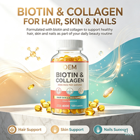 Biotine et Collagène 4000mcg Capsules pour la santé des cheveux, de la peau et des ongles, 120 unités