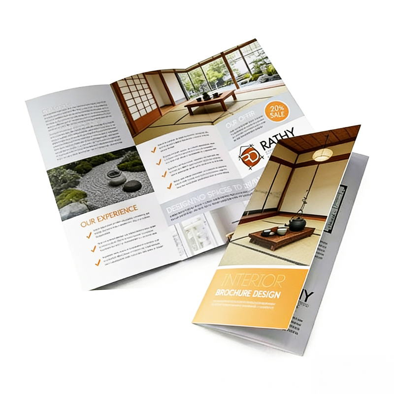 Three-page brochure leaflet