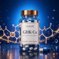 Vente en gros d'usine - Capsules de complexe de peptides de cuivre GHK Cu - Soutien au collagène - Soins de la peau et des cheveux - Marque privée OEM - 60 capsules