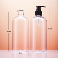 Distributeur de bouteilles à pompe en plastique carrées vides 16oz/500ml Lotion de shampooing transparente portable sans BPA extrémité ouverte facile Durable