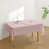 Nappe de fête rectangulaire jetable en plastique, style simple, couleurs unies et multicolores, 54x108 pouces