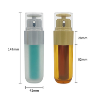Emballage de bouteille 15ml + 35ml bouteille de pompe à Lotion à Double Tube or et argent pour les soins de la peau haute qualité Double chambre plastique de luxe