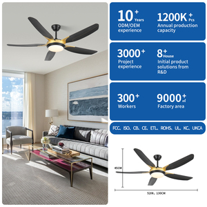 Wholesale 3CCT <b>Ceiling</b> <b>Fans</b> with Lights with Remote Control Wooden <b>Ceiling</b> <b>Fan</b> High CFM Quiet 3 Blade BLDC Reversible - Product Image 6