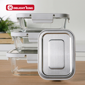 Hộp Đựng Thủy Tinh An Toàn Lò Nướng Với Bộ Lưu Trữ Thực Phẩm Thủy Tinh Kín Kín Hộp Đựng Thực Phẩm Thủy Tinh Có Nắp <span class=keywords><strong>Ss</strong></span> Hộp Đựng Nhà Bếp - Product Image 3