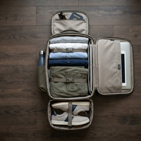 Sac à dos de voyage 40L en nylon personnalisé pour usine, approuvé pour le transport aérien, résistant à l'eau, avec compartiment à chaussures, sac à dos de jour pour bagage cabine