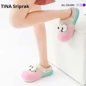 Chaussures Croc Femme Automne Hiver à <span class=keywords><strong>Semelle</strong></span> Épaisse Antidérapante, Motif Dessin Animé, en Peluche et Fourrure, Chaudes et Tendance, pour la Maison - Product Image 4