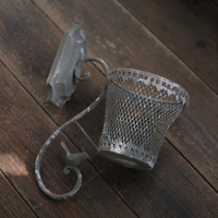 Jardinière murale vintage en fer vieilli, durable et écologique, panier à fleurs décoratif en métal à fixer au mur pour l'intérieur et l'extérieur de la maison