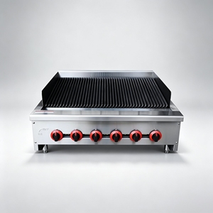 Griglia a Gas Professionale in Acciaio Inox per Bancone, Barbecue Commerciale con Pietra Lavica per Bistecche e <span class=keywords><strong>Cucina</strong></span> Occidentale - Product Image 1